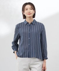 J.PRESS LADIES/【洗える】ランダムストライプ シアー シャツカラー カットソー/508148950