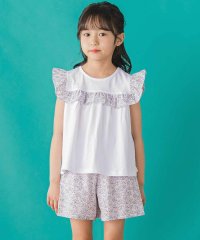 BeBe Petits Pois Vert/【店舗限定】花柄スクエアフリルチュニック+ショートパンツセット(95~150cm/508148975