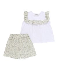 BeBe Petits Pois Vert/【店舗限定】花柄スクエアフリルチュニック+ショートパンツセット(95~150cm/508148975