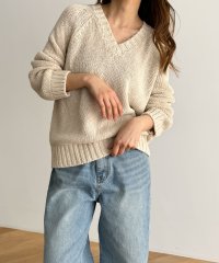 CANAL JEAN/キャナルジーン CANAL JEAN MAYSEVEN ペーパーVネックニット/508149173