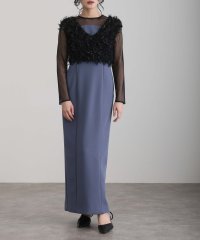 PourVous/プールヴー PourVous 袖あり&ミモレ丈同窓会成人式タイトチュールベストグリッターシースルーお呼ばれ結婚式二次会フォーマルオケージョンドレスパーティードレ/508149176