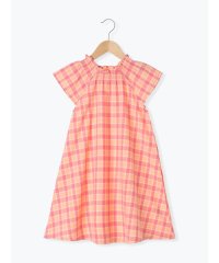 Samansa Mos2 Lagom/シャーリングネックチェックワンピース/508149682