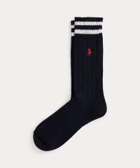 POLO RALPH LAUREN/ストライプドカフ コットンブレンド クルー ソックス/508149934