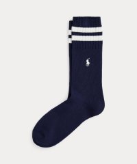 POLO RALPH LAUREN/ストライプドカフ コットンブレンド クルー ソックス/508149936
