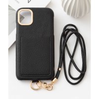 emonique/エモニーク emonique iPhone カード収納ポケット付き ショルダーストラップ PUレザースマホケース カバー/508150195
