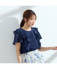 Rose Tiara(L SIZE)/【手洗いOK】ピンタックフリルブラウス/508150291