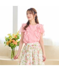 Rose Tiara(L SIZE)/【手洗いOK】ピンタックフリルブラウス/508150291