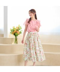 Rose Tiara(L SIZE)/【手洗いOK/セットアップ可】ローズプリントスカート/508150294