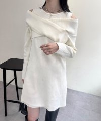 PAL OUTLET/【mystic】クロスニットワンピース/508150352