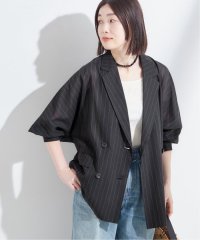 journal standard  L'essage /《追加予約》シアーストライプ/ムジ ドルマンジャケット/508150754