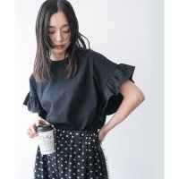 mili an deni/ミリアンデニ mili an deni 半袖ショルダーフリルTシャツ/508150822