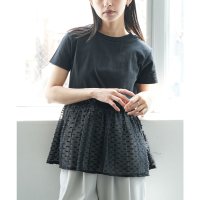 mili an deni/ミリアンデニ mili an deni 異素材ペプラムTシャツ/508150823