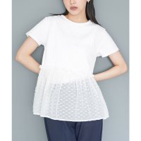 mili an deni/ミリアンデニ mili an deni 異素材ペプラムTシャツ/508150823
