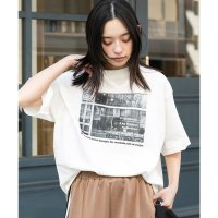 mili an deni/ミリアンデニ mili an deni 半袖シティスケープフォトプリントTシャツ/508150826