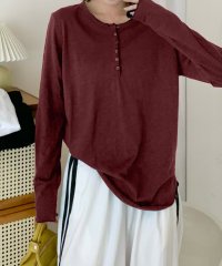 aimoha/アイモハ aimoha ヘンリーネック長袖Tシャツ/508151038