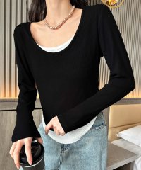 aimoha/アイモハ aimoha レイヤード風デザイン長袖Tシャツ/508151045