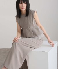 PourVous/プールヴー PourVous ペプラムセットアップピンストライプVネックパーティードレスお呼ばれノースリーブ&ミモレ丈同窓会成人式フォーマルオケージョンドレス結/508151121