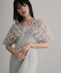 PourVous/プールヴー PourVous 結婚式二次会パーティードレスリボンタイトフェザーフラワーラメ糸レイヤードミモレ丈&袖ありセレモニーフォーマルオケージョンドレス同窓/508151122
