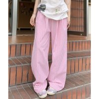 miniministore/ミニミニストア miniministore チェック柄ワイドパンツ ハイウエスト薄手/508151141
