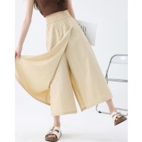 Belle Cie/ベルシー Belle Cie ガウチョ スカート ラップパンツ ウエストゴム ミモレ丈 春夏 レディース 韓国ファッション 無地 さらさら 楽ちん 体型カバー /508151319