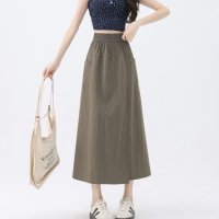 Belle Cie/ベルシー Belle Cie ガウチョ スカート ラップパンツ ウエストゴム ミモレ丈 春夏 レディース 韓国ファッション 無地 さらさら 楽ちん 体型カバー /508151319