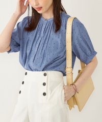 SHIPS Colors WOMEN/SHIPS Colors:〈洗濯機可能〉サテン ギャザー 5分袖 シャツ◇/505318032