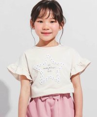 BeBe/【WEB限定】お花レース星フリル天竺半袖Tシャツ(100~140cm)/508128461