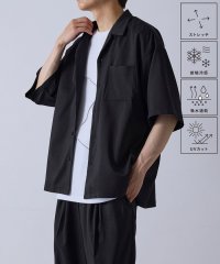 JUNRed/リネンライクカチオン半袖シャツ/セットアップ対応/接触冷感/軽量/吸水速乾/UVカット/508132404