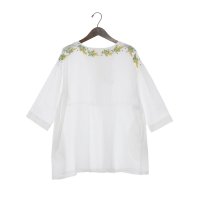 KANKAN/カンカン KANKAN ミモザ刺繍コットンリネンチュニック/508151309