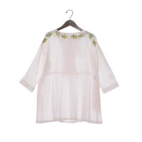 KANKAN/カンカン KANKAN ミモザ刺繍コットンリネンチュニック/508151309