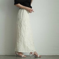Sawa a la mode/サワアラモード Sawa a la mode ラインレースが目を惹くストレートスカート/508151841
