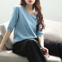 Sawa a la mode/サワアラモード Sawa a la mode 心地よさと美しさを兼ね備えたサマーニットトップス/508151842