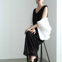 Sawa a la mode/サワアラモード Sawa a la mode 風通り抜けるレース編みノースリーブロングワンピース/508151843