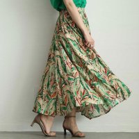 Sawa a la mode/サワアラモード Sawa a la mode 夏風を感じるボタニカル柄ロングスカート/508151854