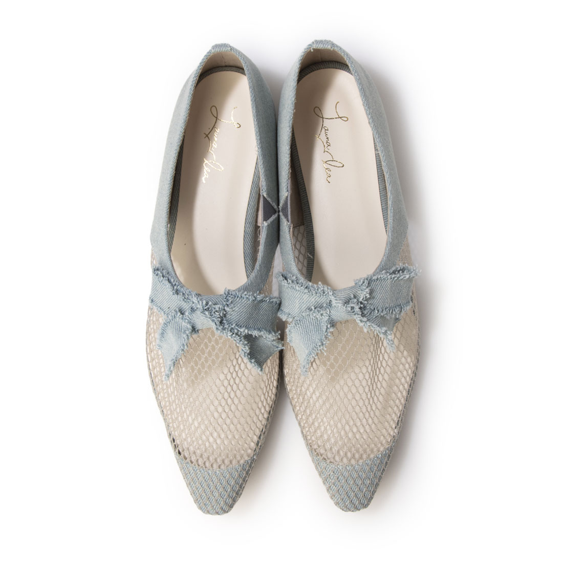 ラウナレア Launa lea 【25SS】メッシュリボンフラットシューズ