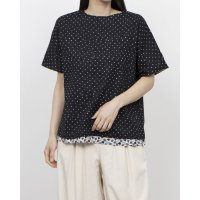 KANKAN/カンカン KANKAN リーフ＆ドットプリントリバーシブル2wayブラウス/508153506