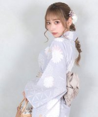 Retica/レティカ Retica 浴衣 レトロ 黒地にモノトーン菊 ゆかた3点セット(浴衣+兵児帯+下駄)/508153535