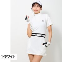TopIsm/トップイズム TopIsm ゴルフウェア レディース ワンピース モックネックシャツスカート上下 インナーパンツ付セット gs GOLF ハイネック 半袖 スト/508153600