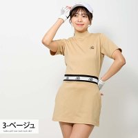 TopIsm/トップイズム TopIsm ゴルフウェア レディース ワンピース モックネックシャツスカート上下 インナーパンツ付セット gs GOLF ハイネック 半袖 スト/508153600