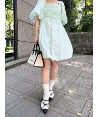 LILY BROWN/パフスリーブバルーンミニワンピース/508153807