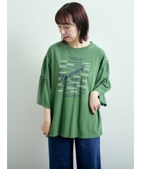 SM2/ピグメント加工ギャザーティアードスリーブTシャツ/508154108