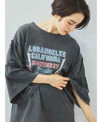 SM2/ピグメント加工ギャザーティアードスリーブTシャツ/508154108