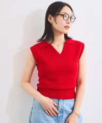 VIS/スキッパーフレンチスリーブアイレットニット/508154123