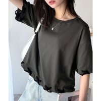 Classical Elf/クラシカルエルフ Classical Elf 華やかさとこなれ感を両立！レースアップデザインクロップドTシャツ(半袖)/508154299