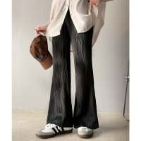 Classical Elf/クラシカルエルフ Classical Elf 美脚見えと大人の高級感を叶える。ウェーブジャガードフレアパンツ/508154300