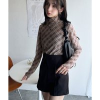 Classical Elf/クラシカルエルフ Classical Elf 洗練された魅力を引き出す。チェックシアーハイネックメロウトップス（長袖）/508154301
