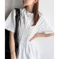 Classical Elf/クラシカルエルフ Classical Elf ふわっと広がるAラインで魅せる。シャーリングデザインTシャツ（半袖）/508154306