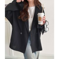 Classical Elf/クラシカルエルフ Classical Elf 抜け感がほどよい◎麻調シアー素材ドルマンスリーブオーバーサイズダブルテーラードジャケット（長袖）/508154309