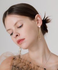 Leja/レジャ Leja パールビジューストーンゴールドチェーンピアス結婚式 パーティー 成人式 二次会 同窓会 お呼ばれ オケージョン 20代 30代 40代/508154379