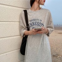 maison de LATIR/メゾンドラティール maison de LATIR 着心地いい半袖ロゴワンピース/508154704